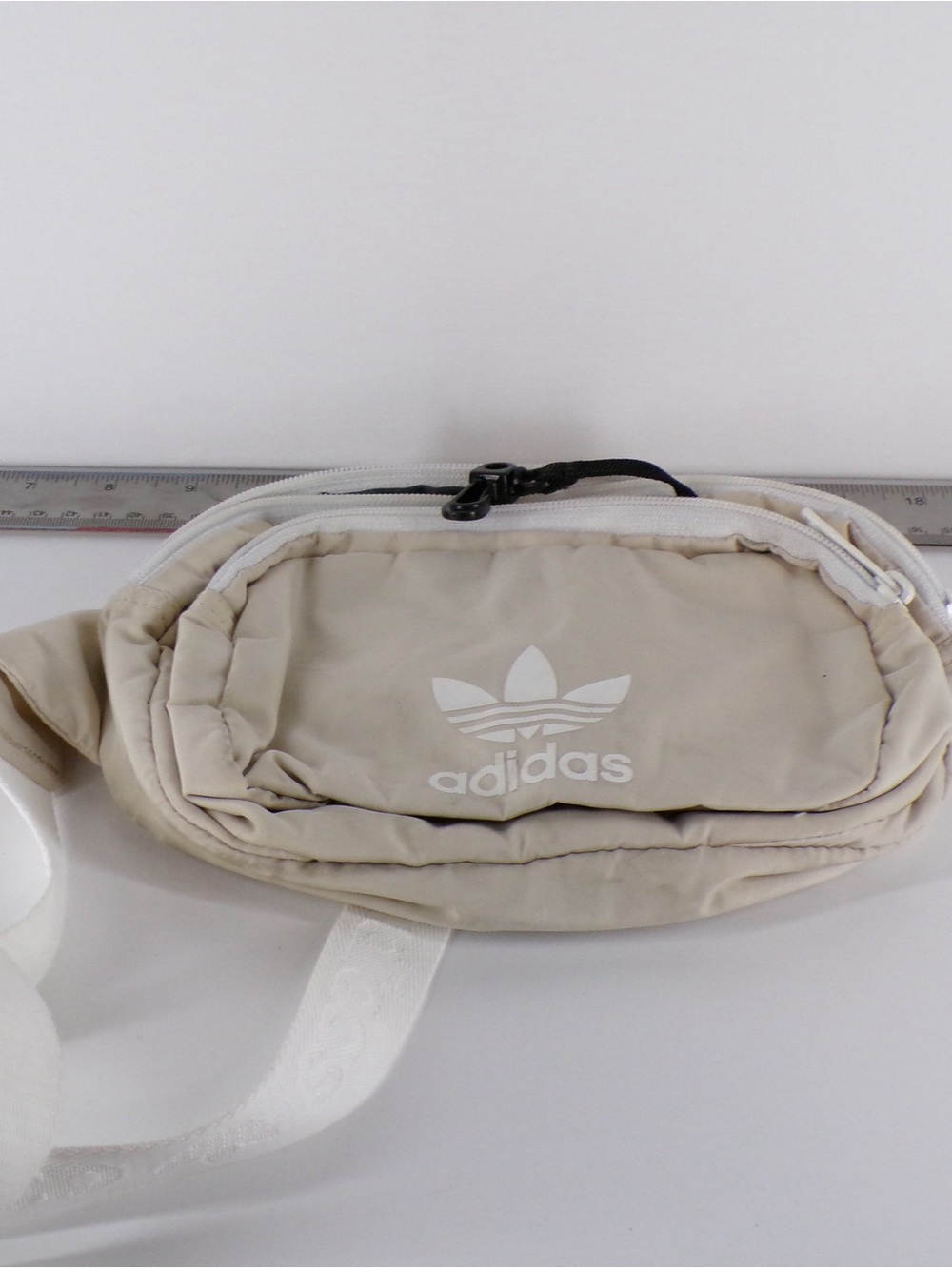 adidas Beige Trefoil Waist Bag - Casual Crossbody Belt Pack